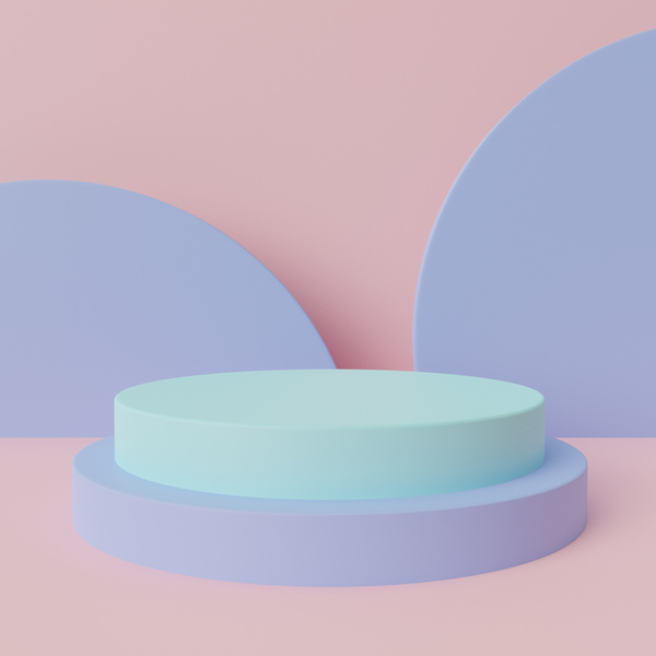 3D Minimalist Pastel Podium